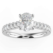 1ct Natural Diamond G-H Color I1 Clarity Oval Shape Slim Shank Halo Ring. - £1,981.12 GBP