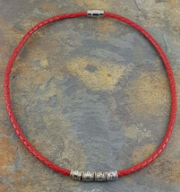 Cuero Rojo 4MM Diámetro Redondo Collar En 5 Talla - $15.90