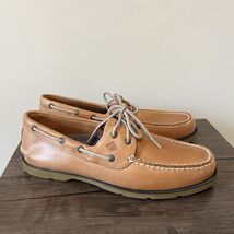 Sperry Men&#39;s Leeward 2-Eye boat shoe in Sahara brown leather Size 11M - $56.99