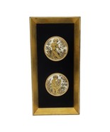 Vtg Gold Framed Porcelain French Provencal Cameo Cherub Medallions Wall ... - £19.03 GBP