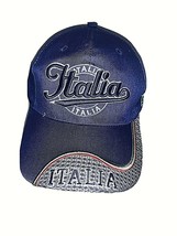 Italia Unisex Blue Cap Hat 3-D Embroidery Flag Adjustable Hook Loop Neve... - £12.31 GBP