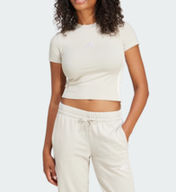 adidas Essentials 3S Slim Baby Tee Women&#39;s Sports T-Shirts Casual AsiaFi... - $40.41