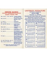 1956-57 University of Illinois Navy Pier Bookstore Pocket Calendar Card ... - £14.97 GBP