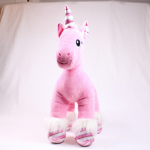 Build A Bear Pink Candy Cane Unicorn Sparkle Christmas Stuffed Animal Plush Bab - $11.65