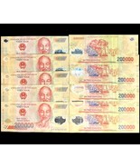 Two Million Vietnamese Dong: 10 pcs x 200,000 VND CIR Polymer Banknotes - $173.00