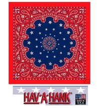 Hav-A-Hank Patriotic American w/SILVER Glitter Paisley Head Bandana Scarf Scarve - £7.18 GBP