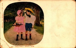 Undivided Back Victorian Postcard -LET;S Take A Stroll Love BK37 - £7.08 GBP