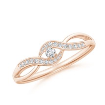 ANGARA Lab-Grown Ct 0.13 Solitaire Diamond Infinity Promise Ring in 14K Gold - £268.37 GBP