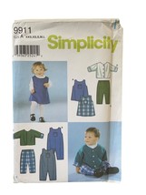 Simplicity Sewing Pattern 9911 Jumper Dress Pants Romper Top Toddler XXS-L - £7.31 GBP