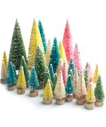 DomeStar 45PCS Mini Christmas Sisal Trees Colorful Frosted with Wood Base - $272.44 MXN DomeStar 45PCS Mini Christmas Sisal Trees Colorful Frosted with Wood Base - $272.44 MXN