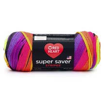 Spinrite Red Heart Super Saver Yarn - Bright Stripe, 1 Pack of 9 Piece - £81.05 GBP