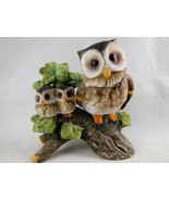 Vintage Ardco Korea Figurine Mother &amp; Baby Owls Porcelain 4.25&quot; Precious - $8.31