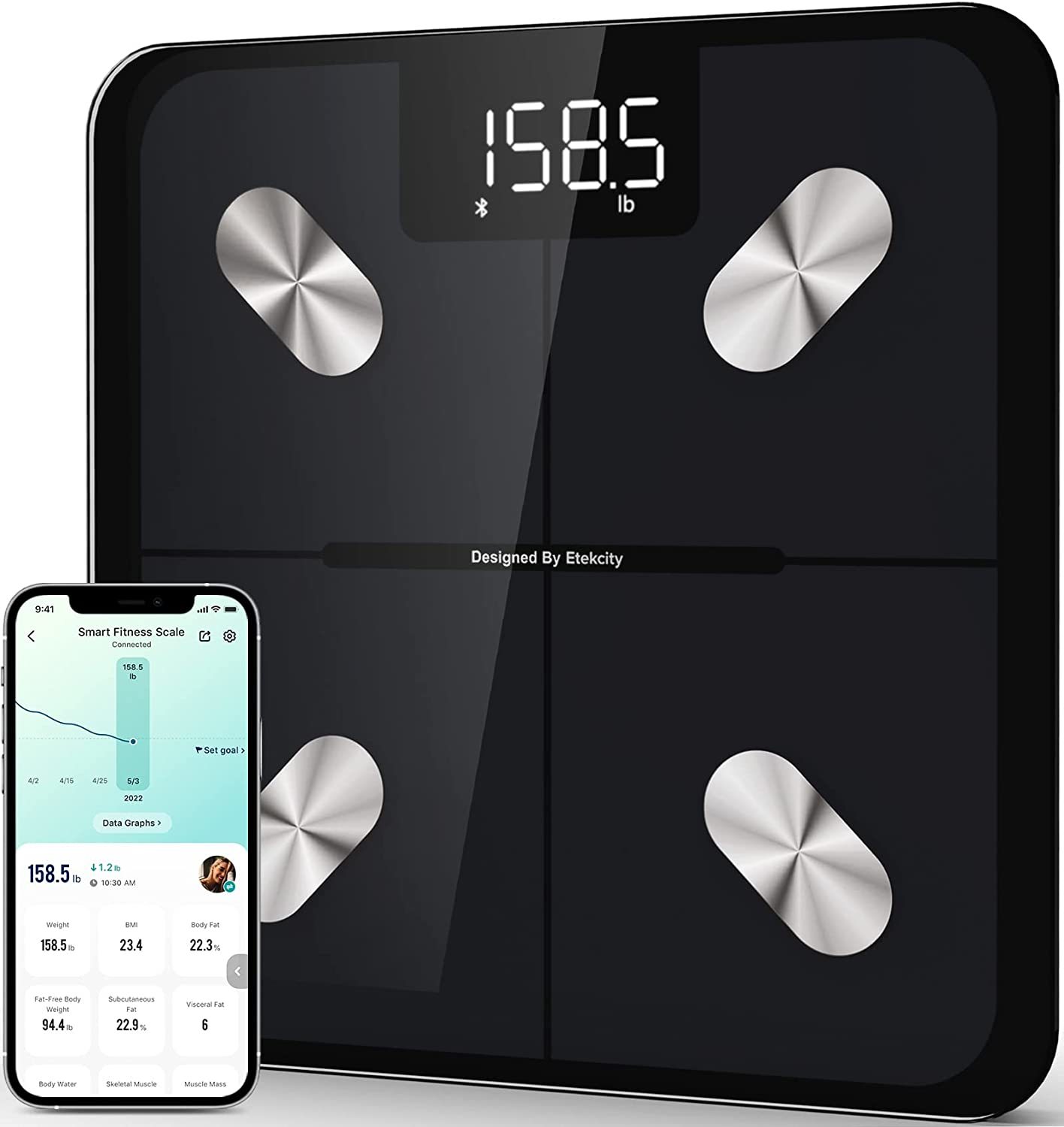 Etekcity Smart Scale For Body Weight, Accurate To 0.05Lb (0.02Kg),, 400Lb - $35.98