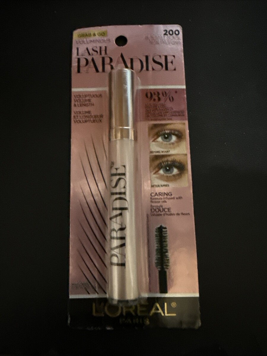 Loreal Paris Makeup Voluminous Lash Paradise Washable Mascara Blackest Black 200