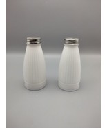 Vintage Frank Tea Spice Co White Monax Art Deco Milk Glass Salt &amp; Pepper... - $18.00 CAD