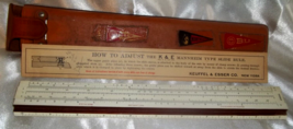 Vintage Keuffel &amp; Esser K&amp;E Slide Rule 4053-3S Polyphase Leather Case 10.5&quot; - £11.66 GBP