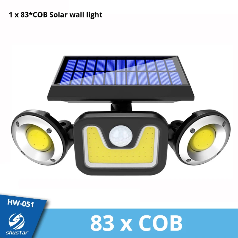 Rotatable Super Bright Double Head LED Solar Light COB Sensor IP67 Waterproof So - £70.47 GBP