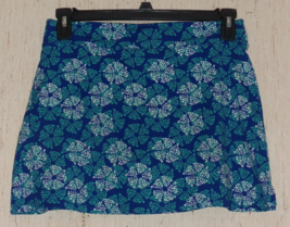New Womens Tranquility Royal Blue W/ Floral Print Pull On Knit Skort Size S - £19.77 GBP