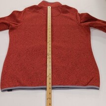 LL Bean Men’s L Orange Sweatshirt Sweater Fleece Slightly Fitted 1/4 Snap 292726 image 7