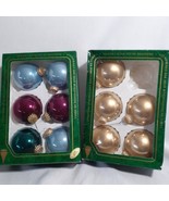Set of 11 Vintage Christmas by Krebs Ornaments Boxed Gold Bergundy Blue ... - £14.68 GBP