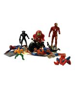 Marvel Super Heros Figures &amp; Happy Meal Toy Lot Iron Man Batman Robin Sp... - $10.95