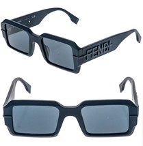 Fendi Fendigraphy Hobo Logo 40073 Matte Navy Blue Square Sunglasses FE40073U - $584.10