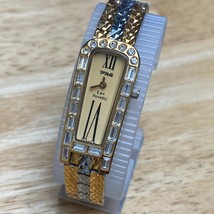 PRG LUV Novelty Lady 18k Gold Plated Swarovski Crystals Quartz Watch~New Battery - £37.20 GBP