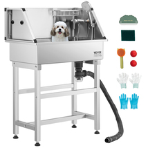 VEVOR 34 Inch Stainless Steel Dog Washing Station, Pet Grooming Tub with... - $279.99