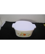 Vintage Corning Ware Wildflower A-3-B  3 Qt Casserole With  NEW Plastic Lid - $56.86 CAD