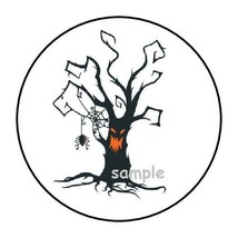 30 Spooky Halloween Tree Envelope Seals Labels Stickers 1.5&quot; Round Party Favors - £5.88 GBP