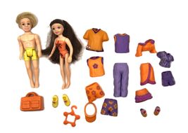 Polly Pocket Dolls With Rick &amp; Lila Dolls, Clothing, Shoes, &amp; Accessorie... - $17.95