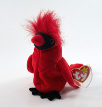 1999 Ty Beanie Baby &quot;Mac&quot; The Cardinal Red Bird Tags Plush Date Error - £12.74 GBP