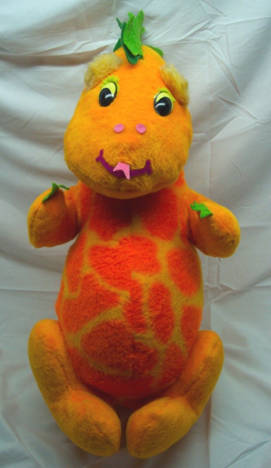 VINTAGE Knickerbocker Animals of Distinction ORANGE DINOSAUR 20" STUFFED ANIMAL - $346.50