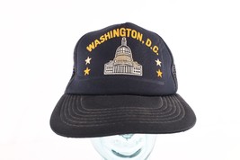 Vintage 80s Distressed Washington DC Spell Out Trucker Hat Cap Snapback ... - £18.58 GBP