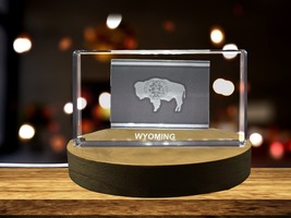 LED Base included | Wyoming 3D Engraved Crystal 3D Engraved Crystal Keep... - $39.99+