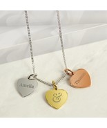 Personalised 3 Hearts Necklace for Couples, Gold, Rose Gold and Silver 925, 3 He - £39.32 GBP