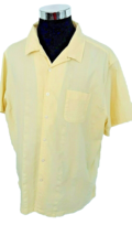 Cremieux Classic Shirt Men&#39;s XX Large Yellow Button Front Cotton Short Sleeves - £14.24 GBP