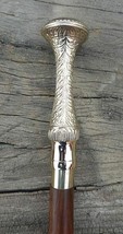 37&quot; Beautifully Wooden Walking Stick &amp; Brass Curved Handle Cane for Unisex - £30.35 GBP
