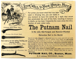 1886 Putnam Nail Horseshoe Advertisement Victorian Agriculture DWKK27G - $27.87 CAD