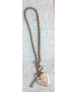 Gold Toned Plated  Silver toned Bracelet Heart Charm 6 inch   Cable Chain - $10.00