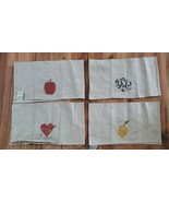 Pottery Barn Set of Four LINEN Kitchen Tea Towels FRUIT, LOVE, WE DID NW... - $39.00