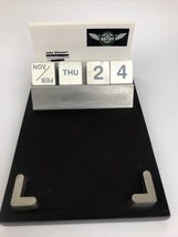 RARE Aluminum Forever Desk Calendar Business Card and Post it Note Holder LOOK - £23.46 GBP