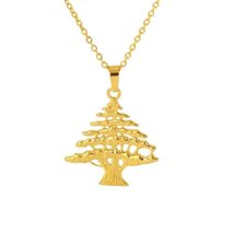 Gold Silver Color Tree Necklace for Women Girls Stainless Steel Long Chain Choke - £19.93 GBP
