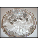New Martinsville Footed Candy Bowl with Flanders Sterling Silver Floral ... - £22.02 GBP