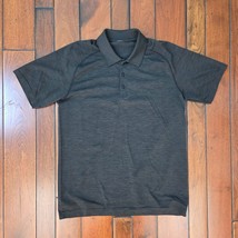 LULULEMON Polo Shirt Mens L Large Charcoal Gray Metal Vent Tech Training... - $37.97 CAD