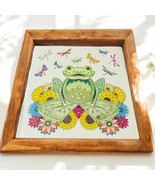 Enchanted Forest Pencil Colored Frog Flower Dragonfly PRINT ONLY 10 X 10 - $12.80 CAD