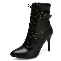 Fashion Ankle Boots For Women Hot Sexy Women&#39;s Ankle Boots Pointed Toe Buckle Th - $76.67