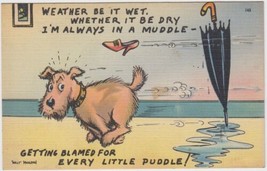 Comic Postcard Weather Be It Wet Whether It Be Dry I&#39;m Always In A Muddl... - £2.39 GBP