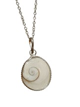 Shiva Eye Necklace Gomati Pendant Protection Conch Bezel Band Set 18&quot; 925 Chain - £14.08 GBP
