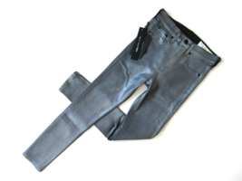 NWT rag &amp; bone /JEAN High Rise Ankle Skinny in Gunmetal Coated Stretch Jeans 25 - £56.80 GBP